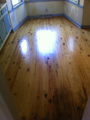 Pine Hardwood floor refinishing in Tucker GA